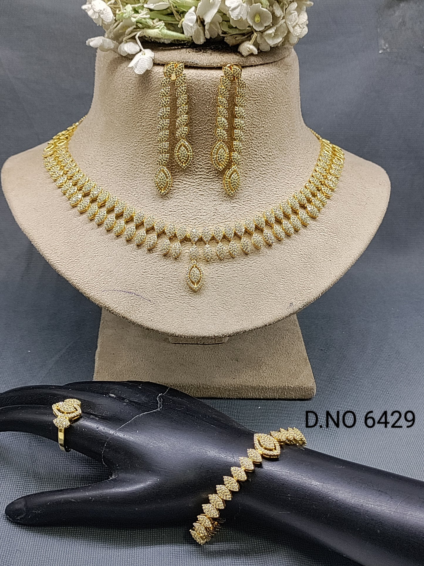 Cz Ad Combo Necklace Sku -6429 C3 rchiecreation