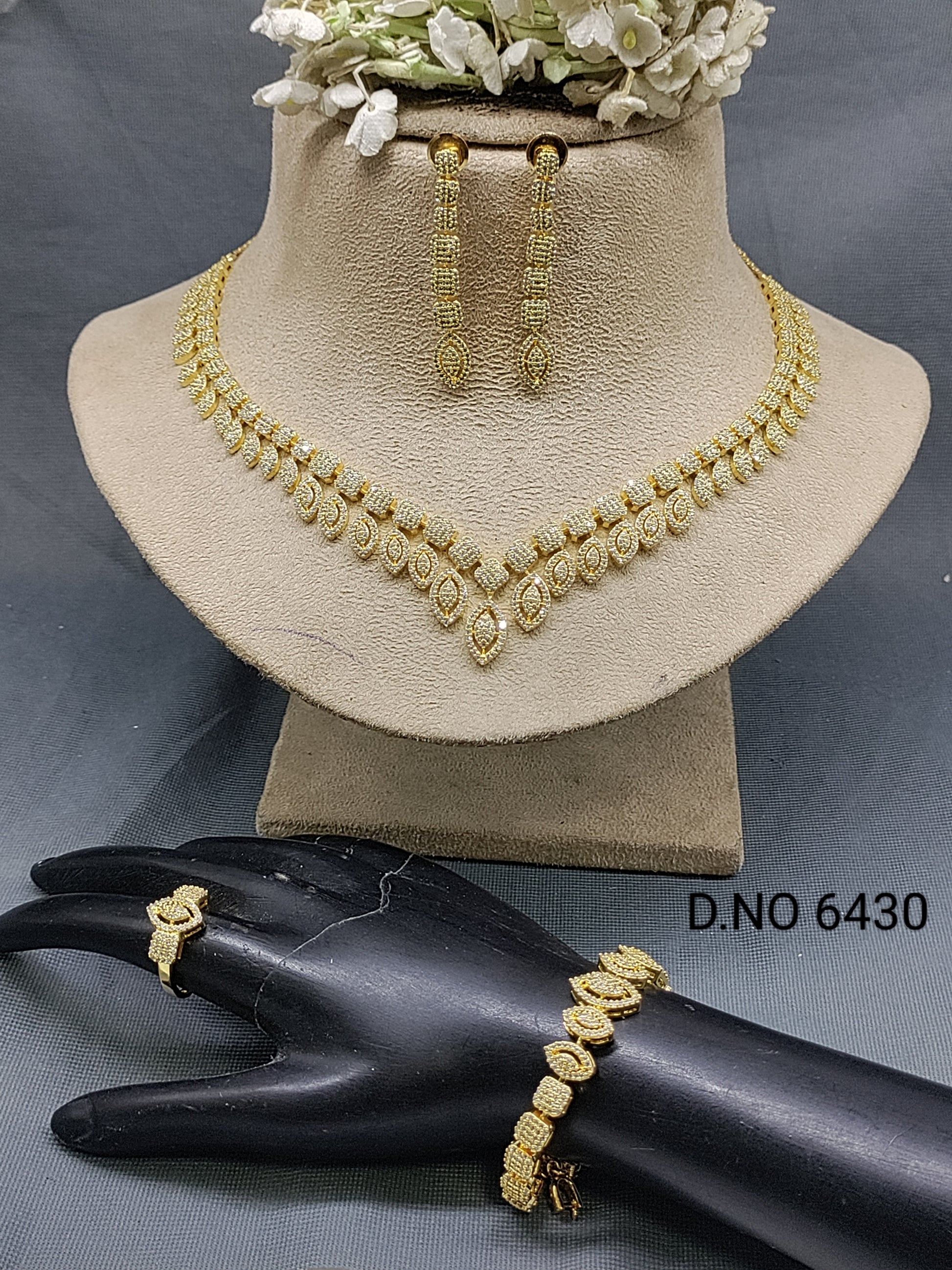 Braslet Combo Necklace and finger ring  Sku -6430 C3 rchiecreation