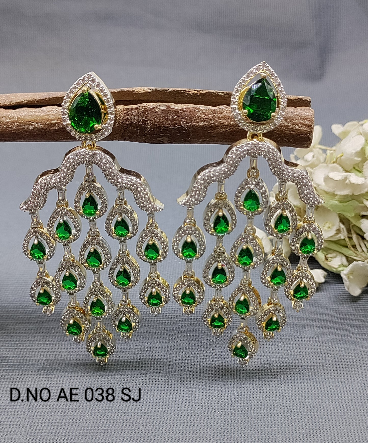 Cz Ad To Tone Earrings Sku AE 038 SJ rchiecreation