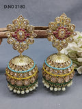 Polki Mehandi Jhumki Earring Sku 2180 rchiecreation