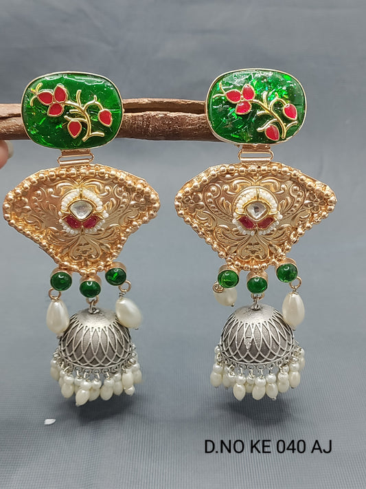 Kundan fusion Earrings Sku KE 040 AJ rchiecreation