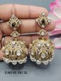 Moissanite Mehandi Kundan Jhumki Earring Sku KE 041 SL rchiecreation