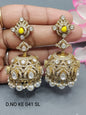 Moissanite Mehandi Kundan Jhumki Earring Sku KE 041 SL rchiecreation