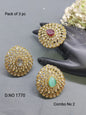 Polki Mehandi Finger Ring Combo Sku 1770 rchiecreation