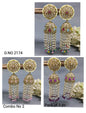 Polki Mehandi Jhumki Earring Combo Sku 2174 rchiecreation