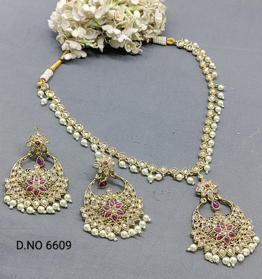 Polki Mehandi Necklace Set Sku 6609 rchiecreation