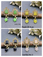 Polki Mehandi Tops & Stud Combo Earrings Sku 2196 rchiecreation