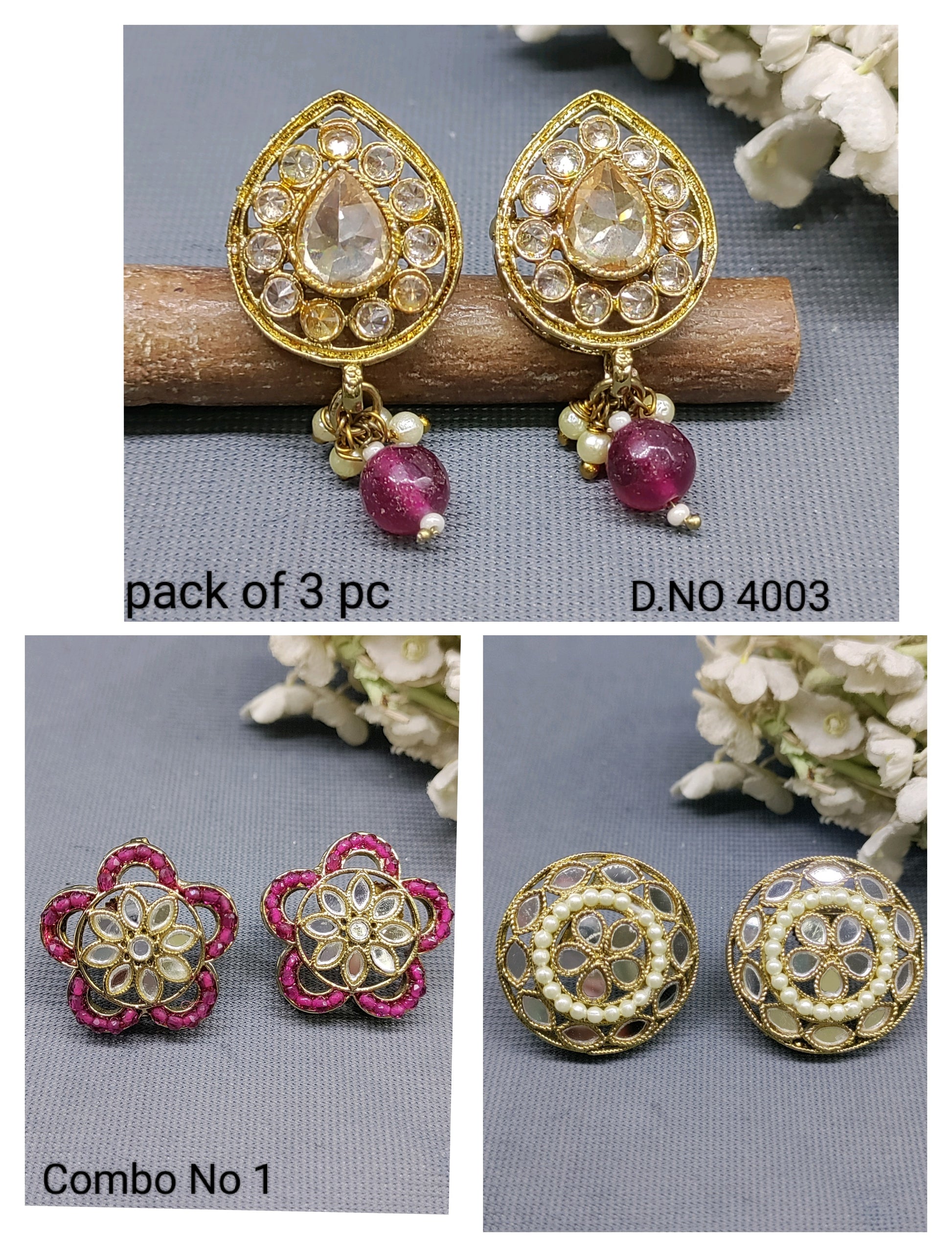 Tops & Stud Earrings Combo Sku 4003 rchiecreation