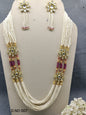 Golden Kundan long Necklace Set Sku 007 rchiecreation