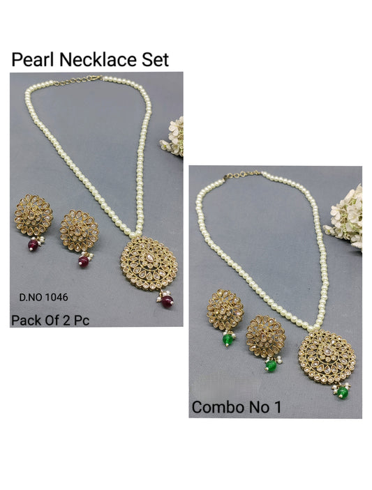 Polki Mehandi Mala Necklace Set Sku 1046 rchiecreation