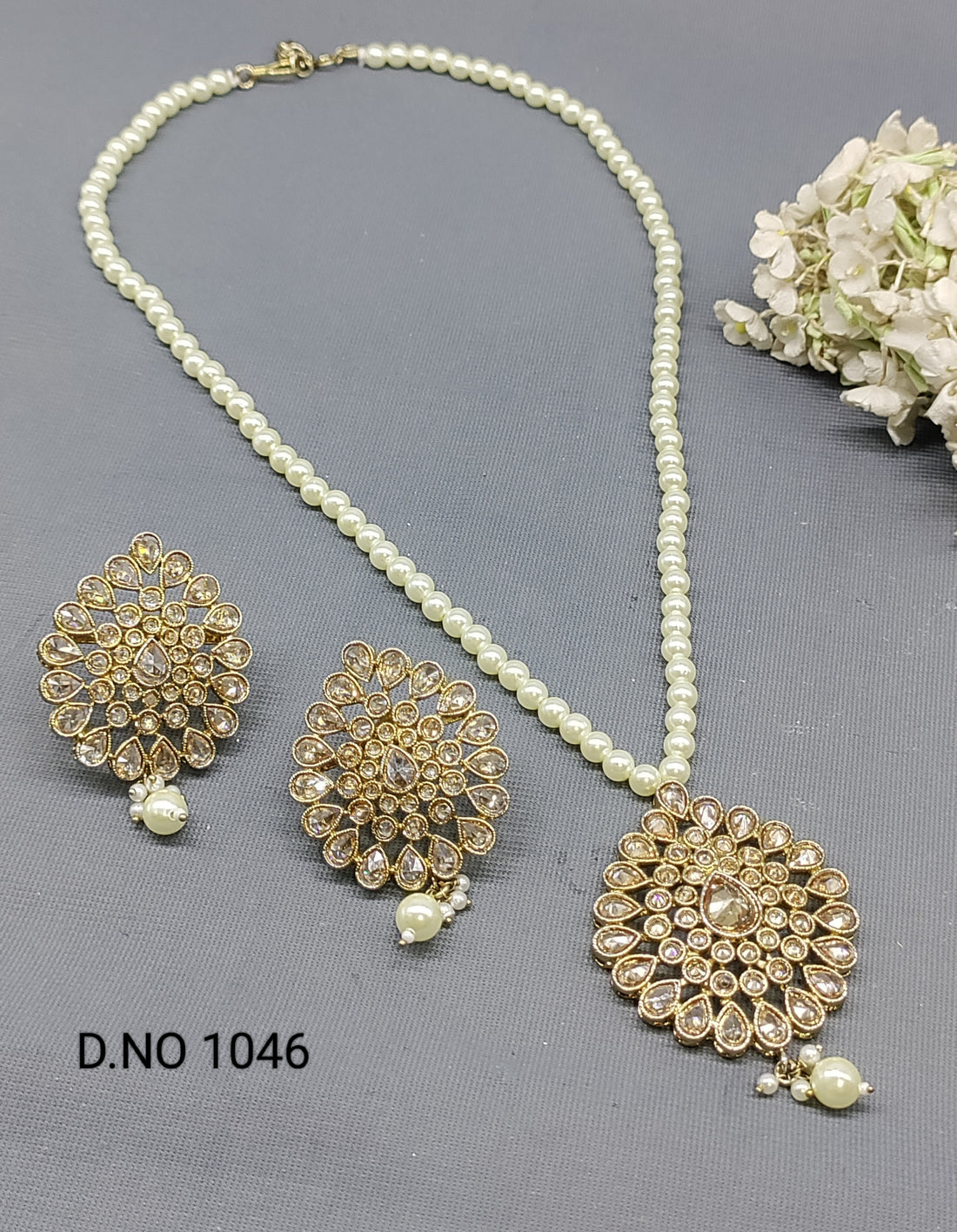 Polki Mehandi long Mala Necklace Sku 1046 rchiecreation