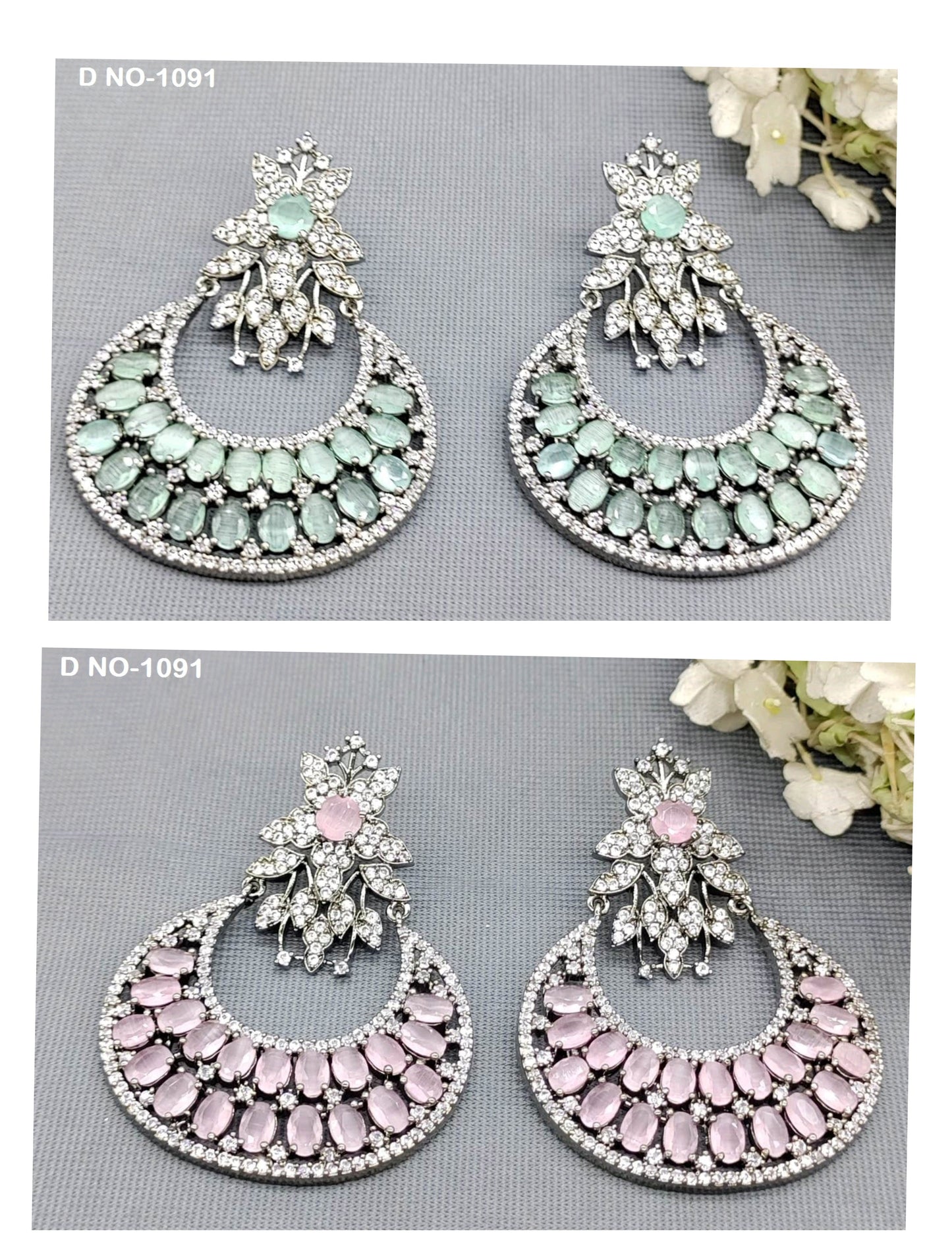 Victorian American Diamond Earing SKU-1091 C1 rchiecreation