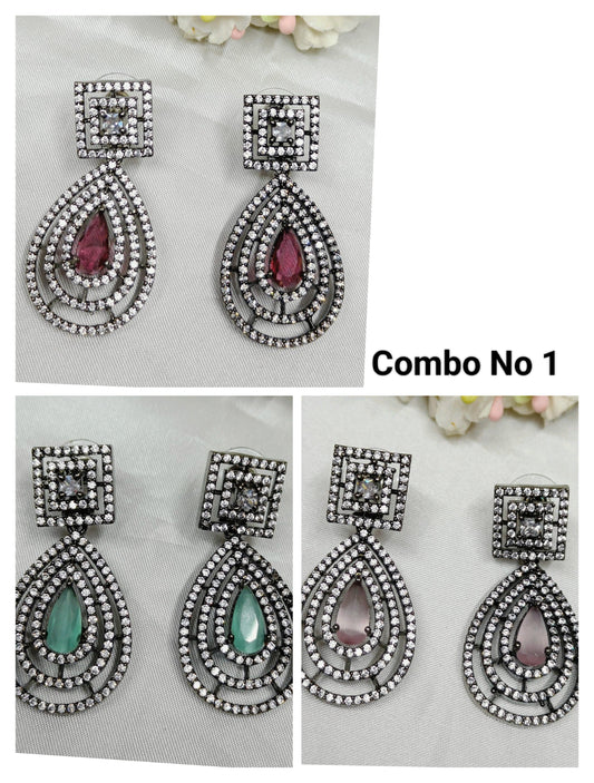 Victorian American Diamond Earring Sku-819 C1 rchiecreation