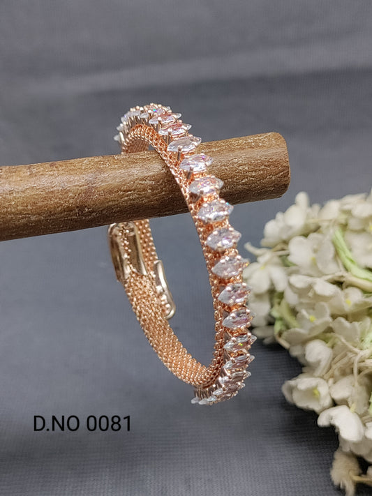 Cz Ad Rose Gold Opneble Kada Sku 0081 rchiecreation