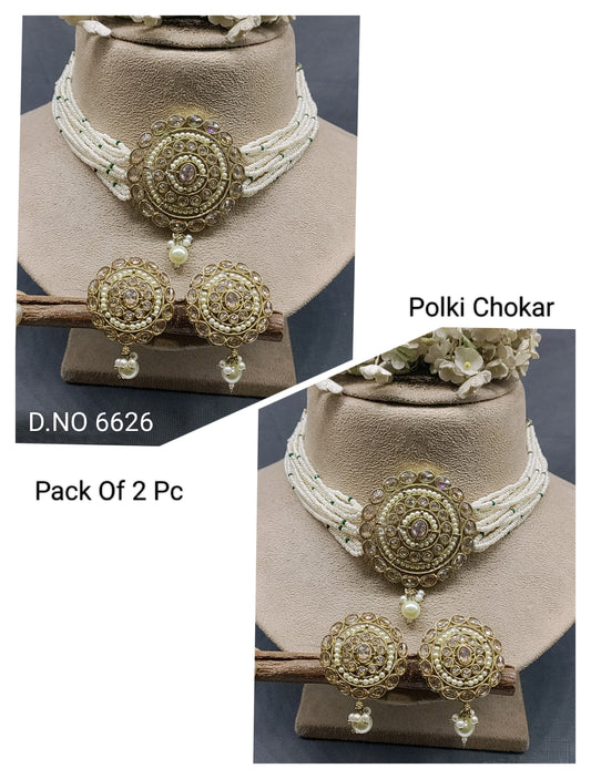 Polki Mehandi Chokar Necklace Set Sku 6626 rchiecreation