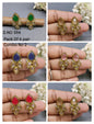 Polki Mehandi Tops & Stud Combo Earrings Sku 594 rchiecreation