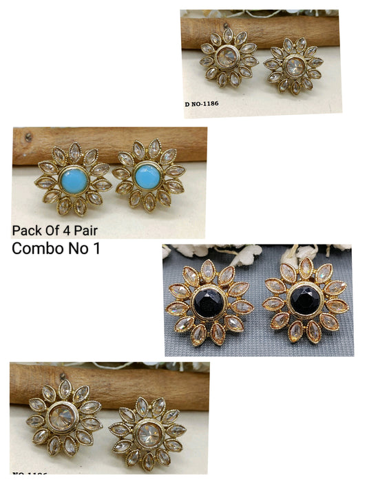 Polki Mehandi Tops & Stud Earrings Sku 1186 rchiecreation