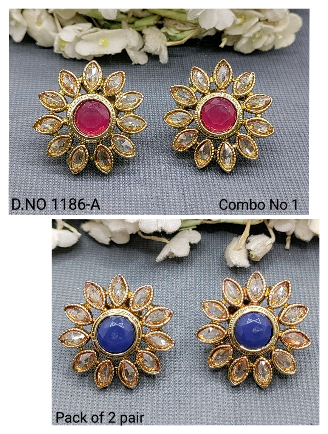 Polki Mehandi Tops & Stud Earring 1186 rchiecreation