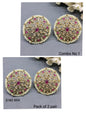 Polki Mehandi Tops & Stud Combo Earrings Sku 854 rchiecreation