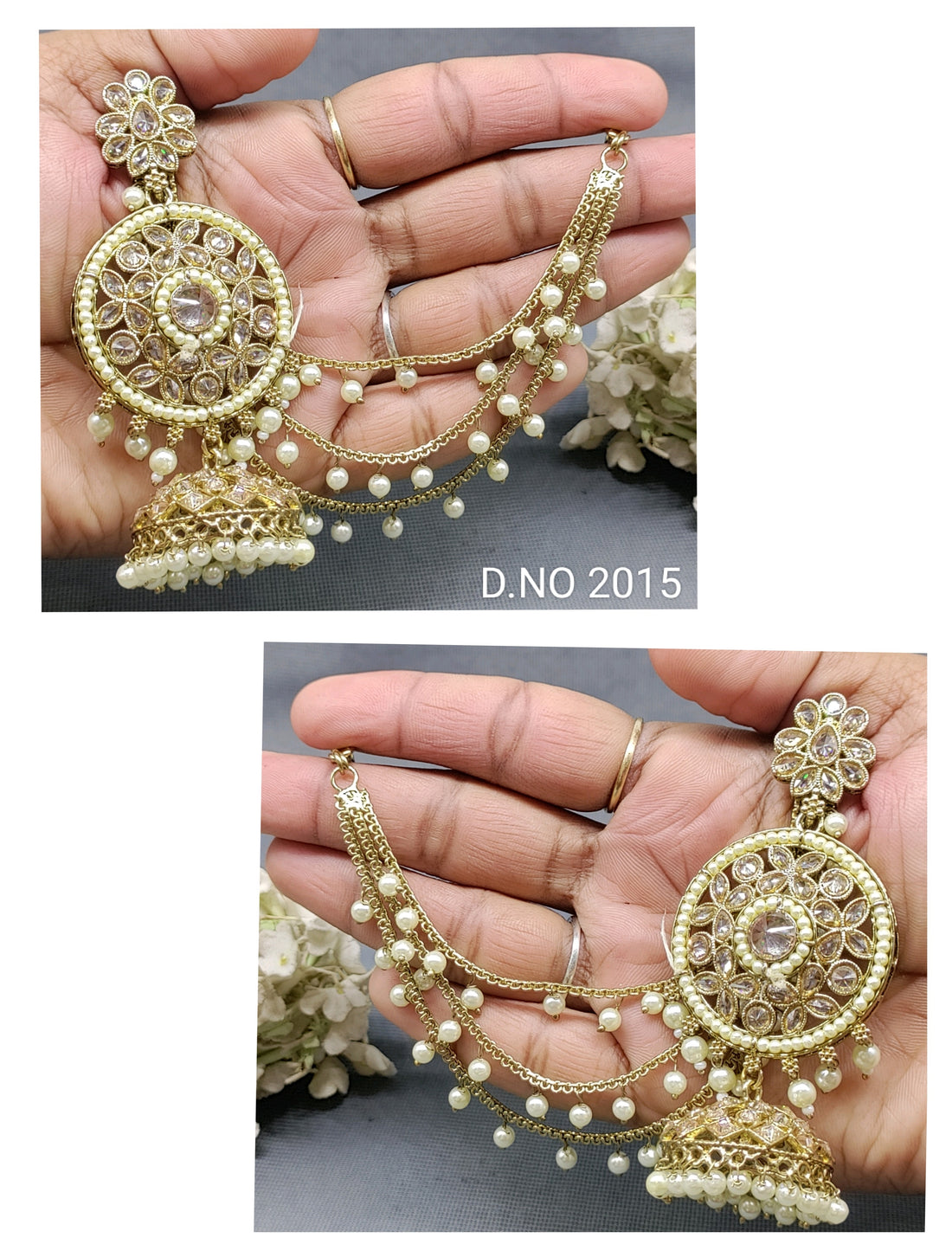 Polki Mehandi Combo Earrings Sku 2015 rchiecreation
