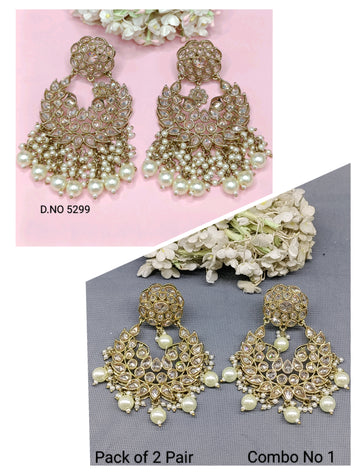 Polki Mehandi Combo Earrings Sku 5299 rchiecreation
