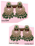 Polki Mehandi Combo Earrings Sku 5299 rchiecreation