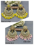Polki Mehandi Combo Earrings Sku 5299 rchiecreation