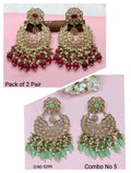 Polki Mehandi Combo Earrings Sku 5299 rchiecreation