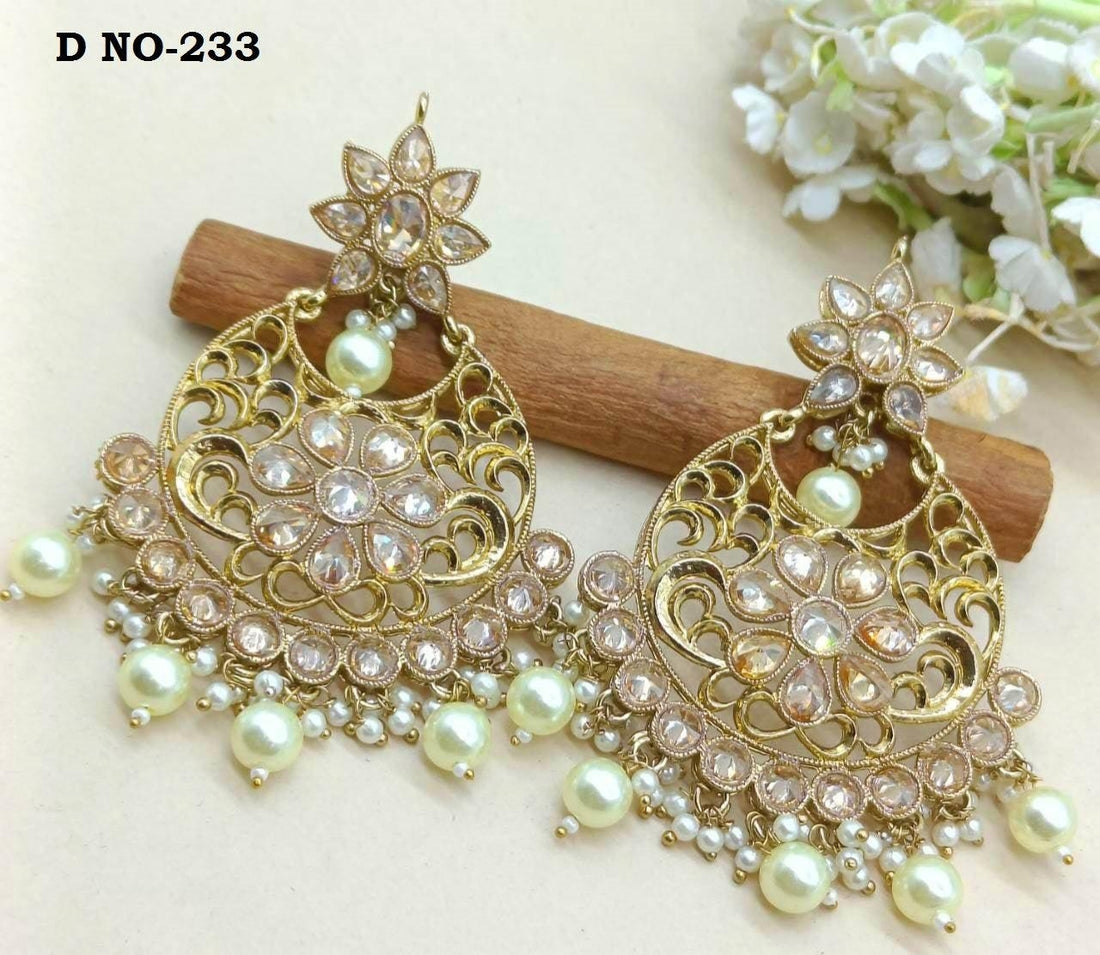 Polki Mehandi Combo Earring Sku 233 rchiecreation