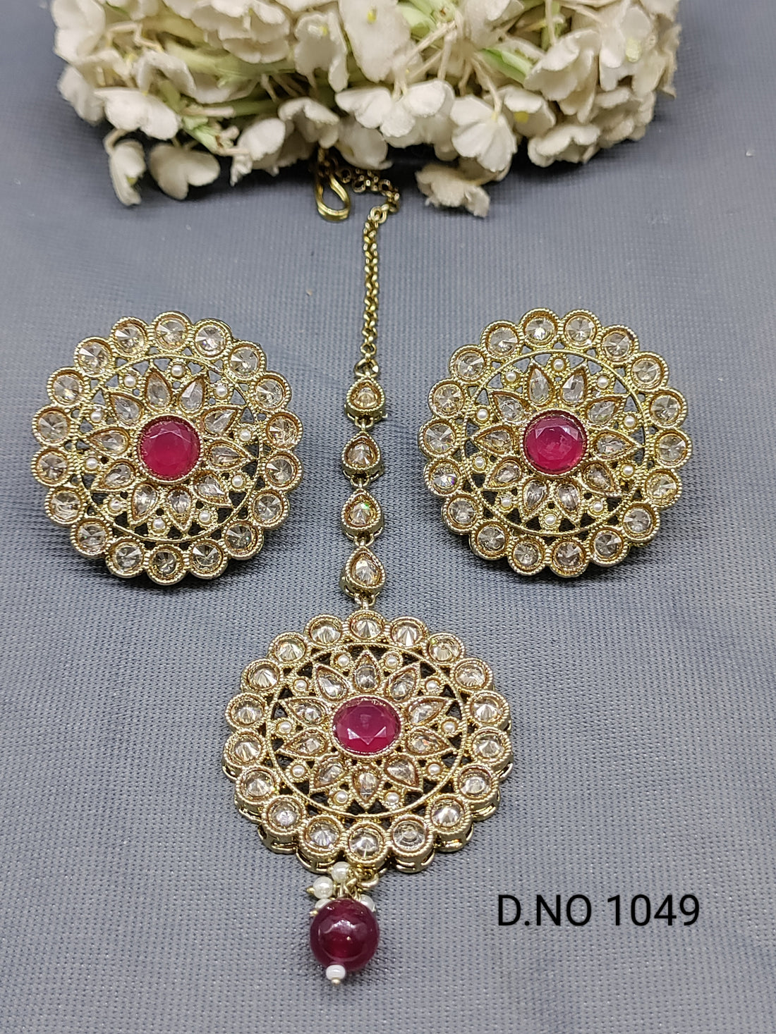 Polki Mehandi Earring & Tica Sku 1049 rchiecreation