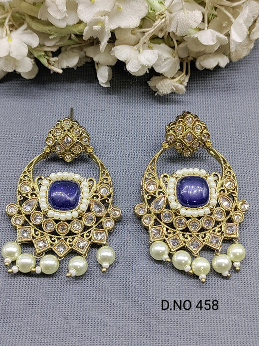 Polki Mehandi Earring Sku 458 rchiecreation