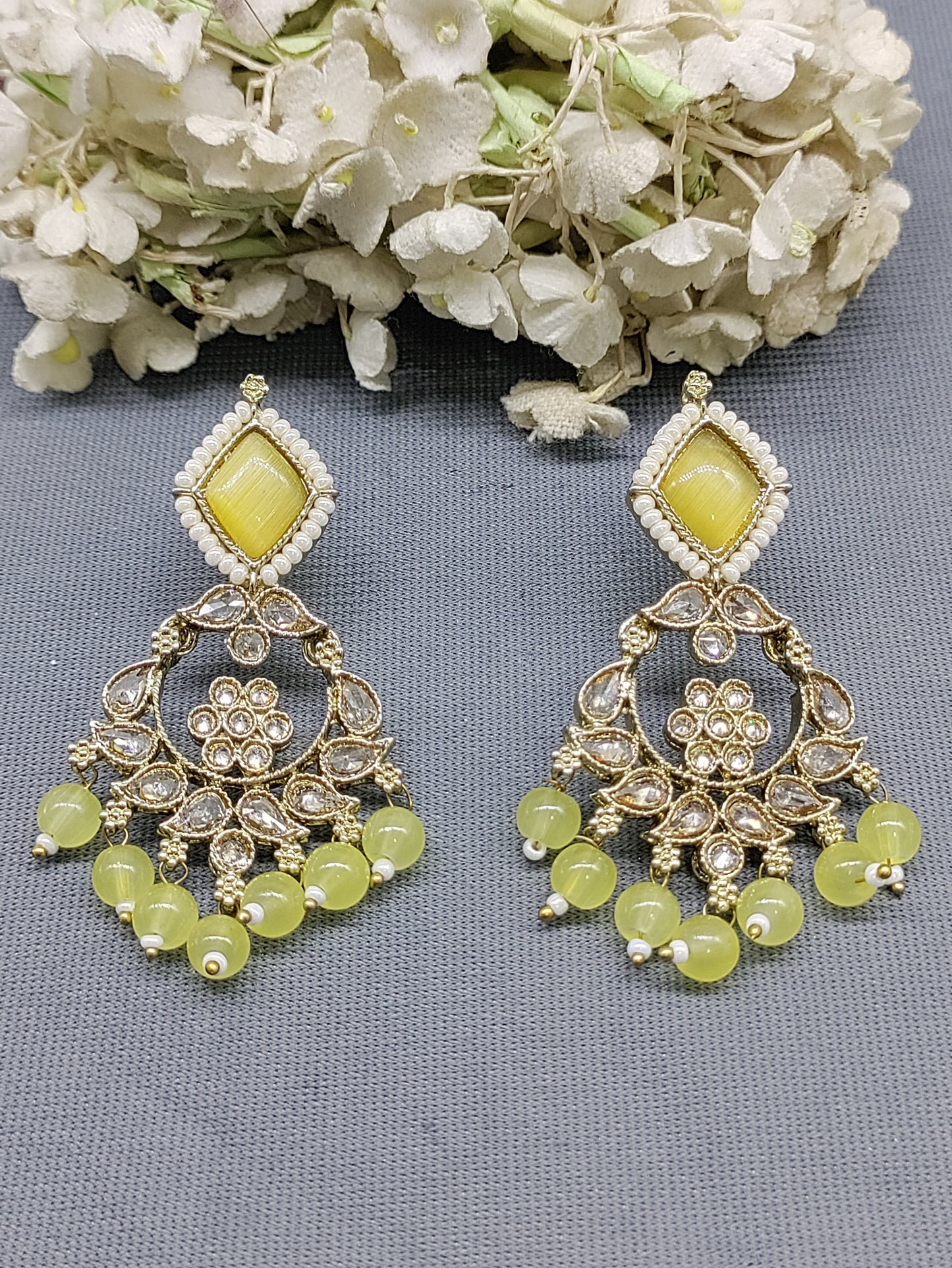 Mehandi  Polki  Earring Sku-988 A5 rchiecreation