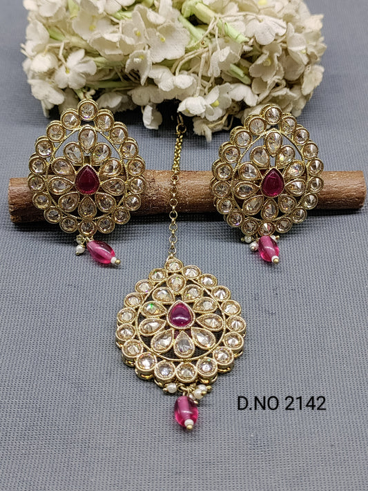 Polki Mehandi Earring & Tica Sku 2142-A rchiecreation