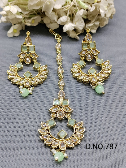 Polki Mehandi Earring & Tica Sku 787-A rchiecreation