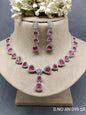 Cz Ad Rodium Necklace Set Sku AN 099 SR rchiecreation