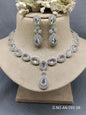 Cz Ad Rodium Necklace Set Sku AN 095 SR rchiecreation