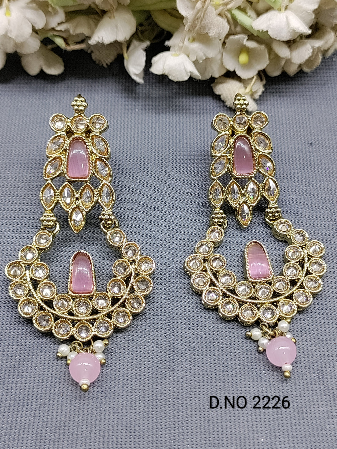 Polki Mehandi Earring Sku 2226 rchiecreation