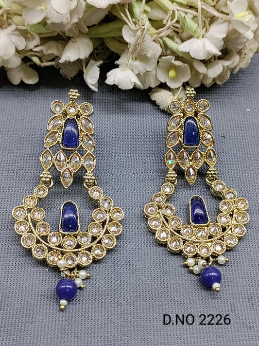 Polki Mehandi Earring Sku 2226 rchiecreation