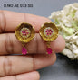 Cz Ad Antique Golden Tops & Stud Earrings Sku AE 073-A SG rchiecreation