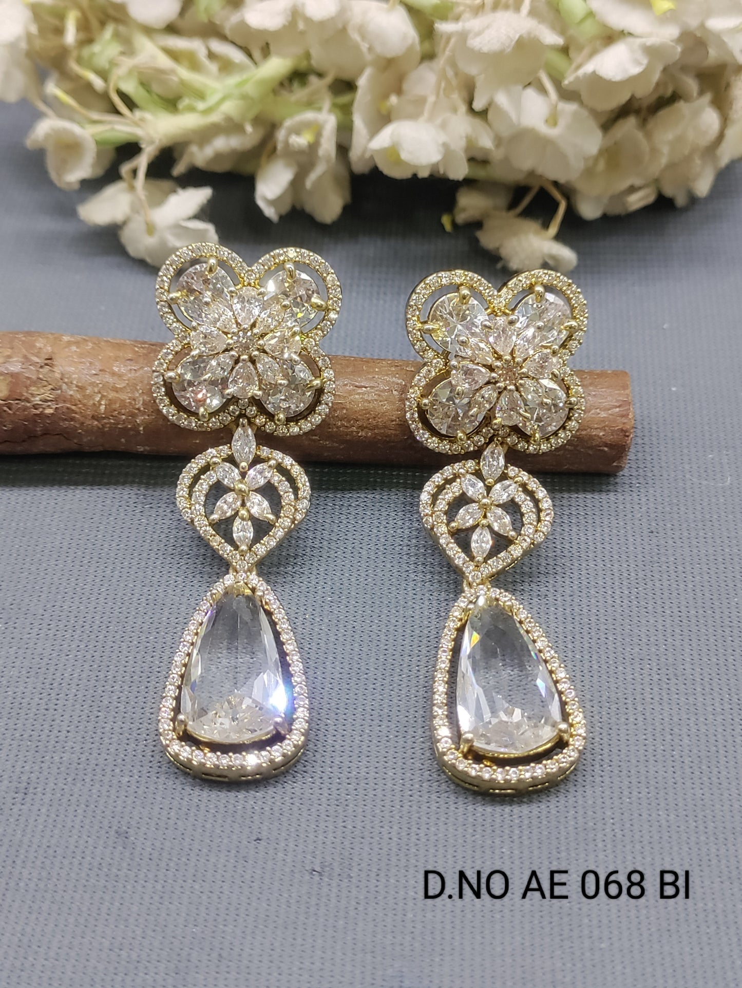 Cz Ad Mehandi Earrings Sku AE 068 BI rchiecreation