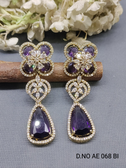 Cz Ad Mehandi Earrings Sku AE 068 BI rchiecreation