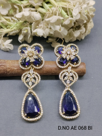 Cz Ad Mehandi Earrings Sku AE 068 BI rchiecreation