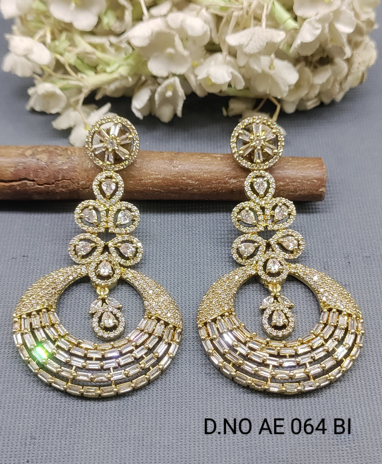 Cz Ad Mehandi Earrings Sku AE 064-A BI rchiecreation