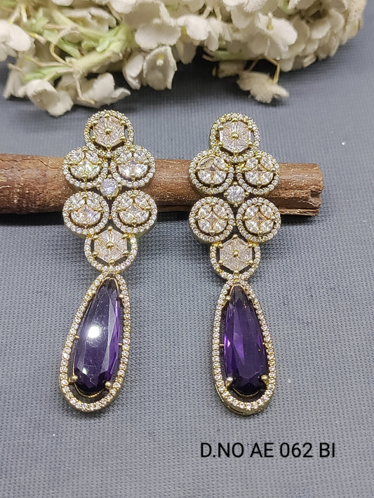 Cz Ad Mehandi Earrings Sku AE 062 BI rchiecreation