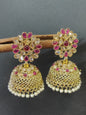 Polki Mehandi Jhumki Combo Earring Sku 697 rchiecreation