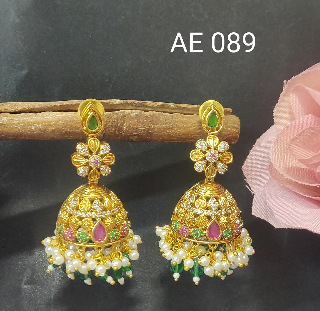Antique Golden Earrings SKU-089 rchiecreation