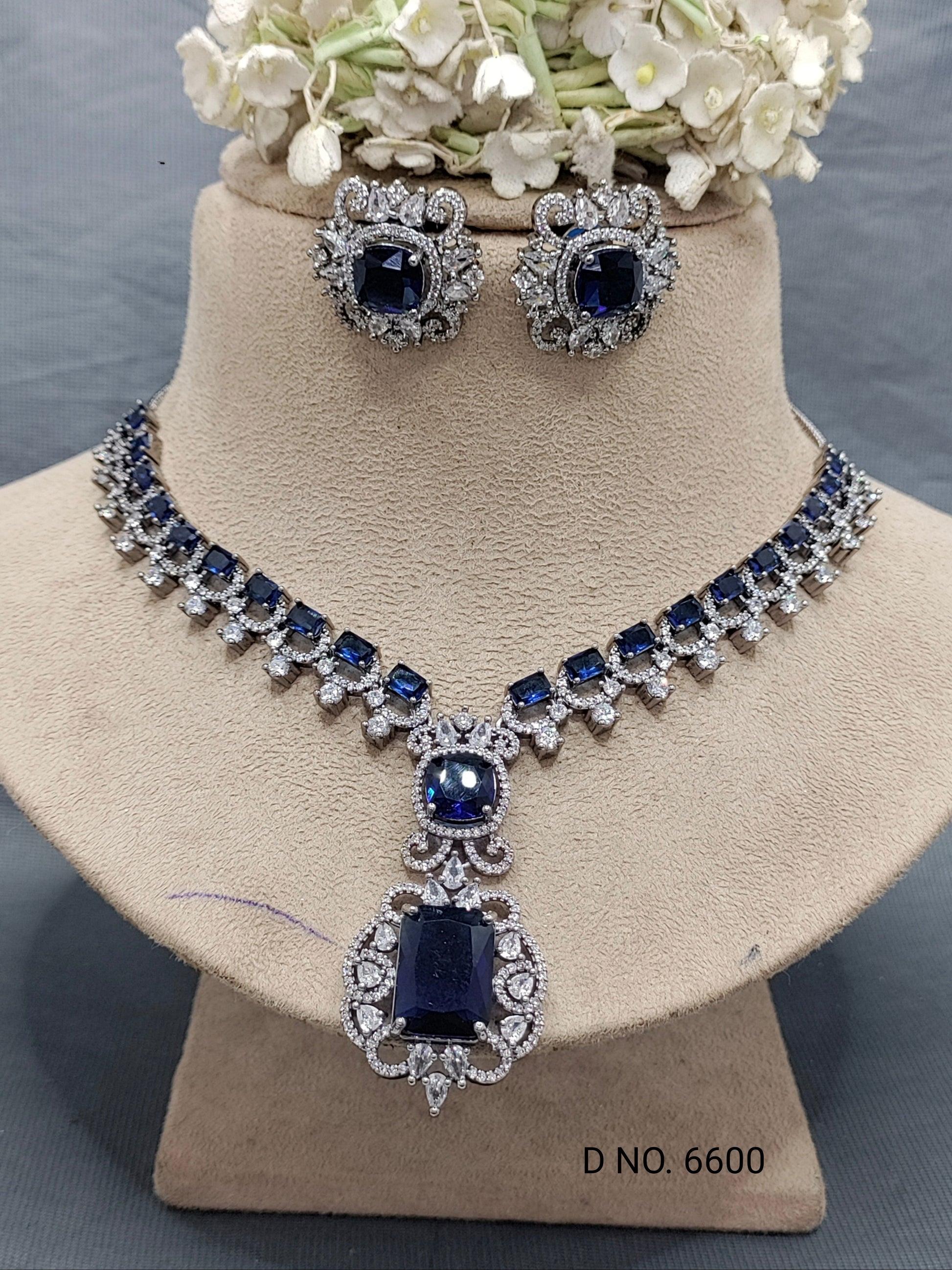 Cz ad Victorian Necklace Set Sku-6600 D5 rchiecreation