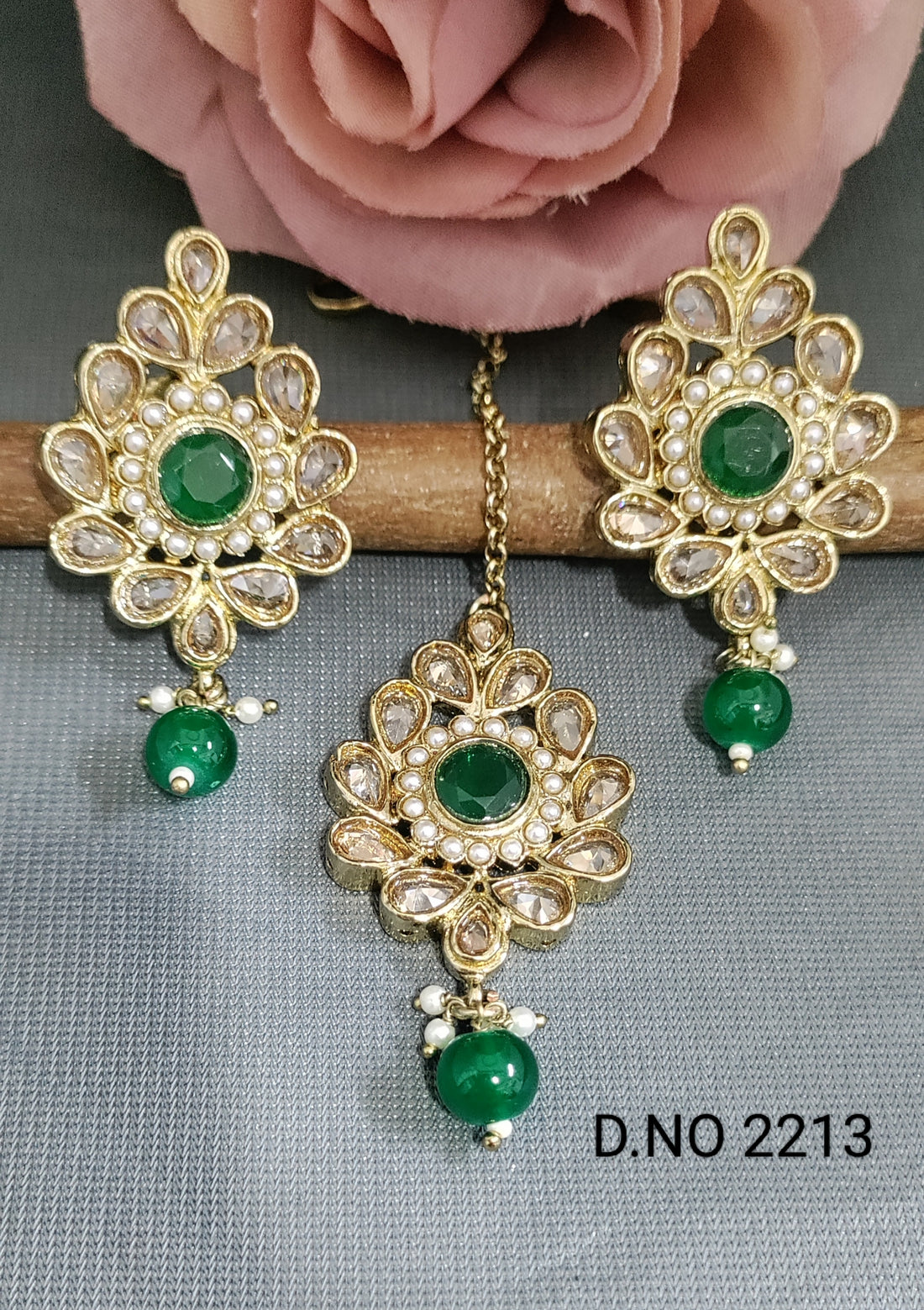 Polki Mehandi Earring & Tica Sku 2213 A/5