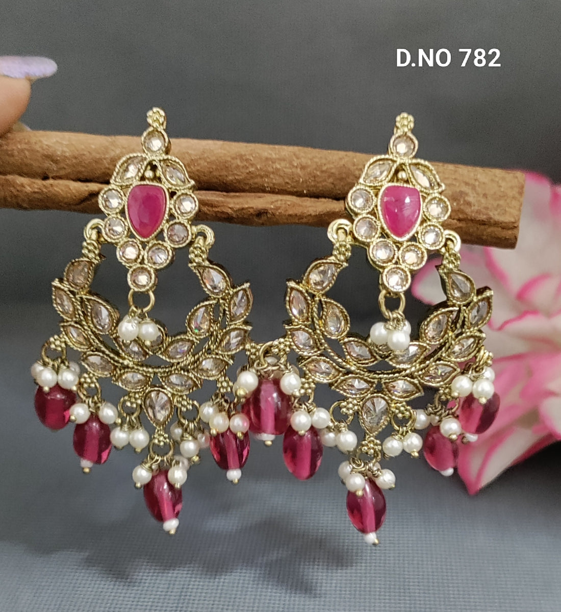 Mehandi Polki Earring-782 A-1