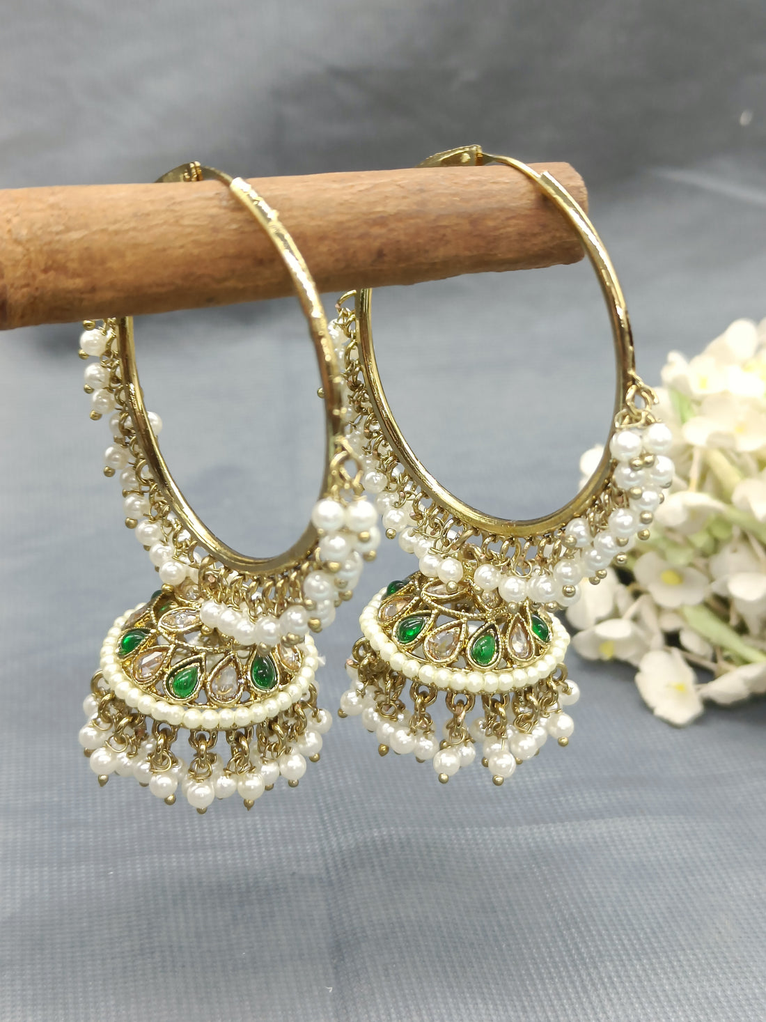 Mehandi Hoop Bali Jhumki Earring Sku -1005 E3 rchiecreation